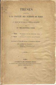 Marie Curie Thesis, 1903