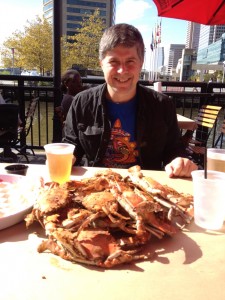 Maryland blue crabs for lunch in Baltimore